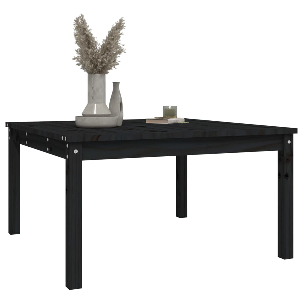 Tavolo Da Giardino Nero 82,5X82,5X45 Cm Legno Massello Di Pino
