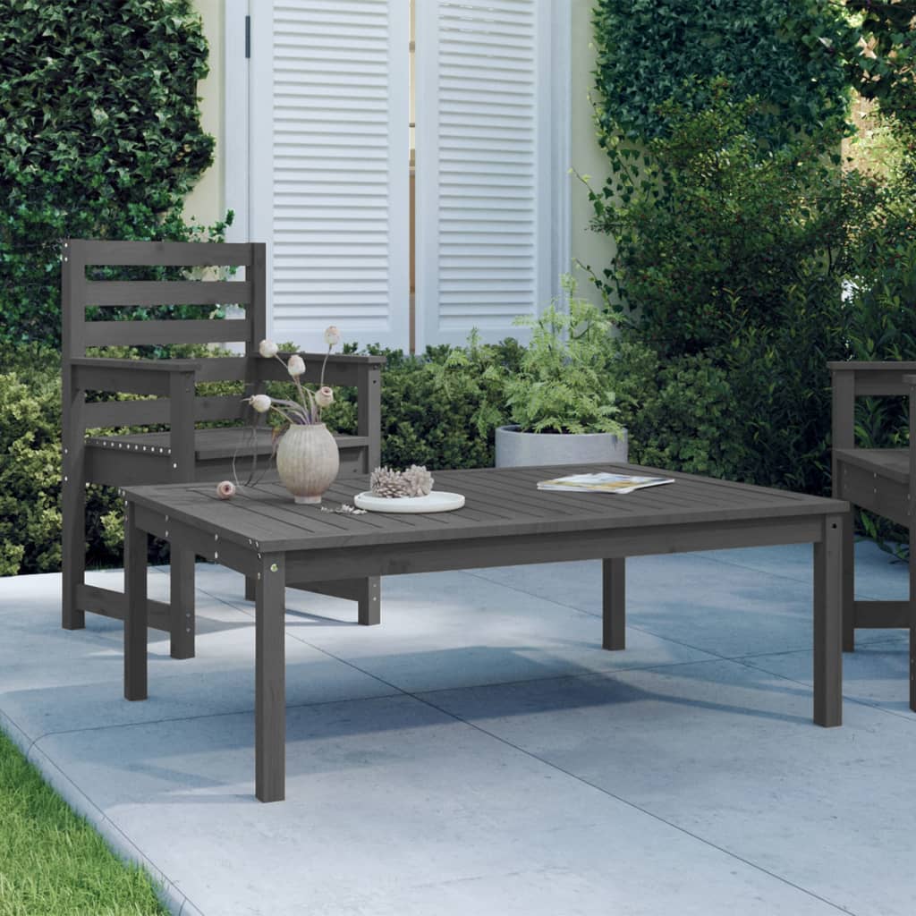 Tavolo Da Giardino Nero 82,5X82,5X45 Cm Legno Massello Di Pino