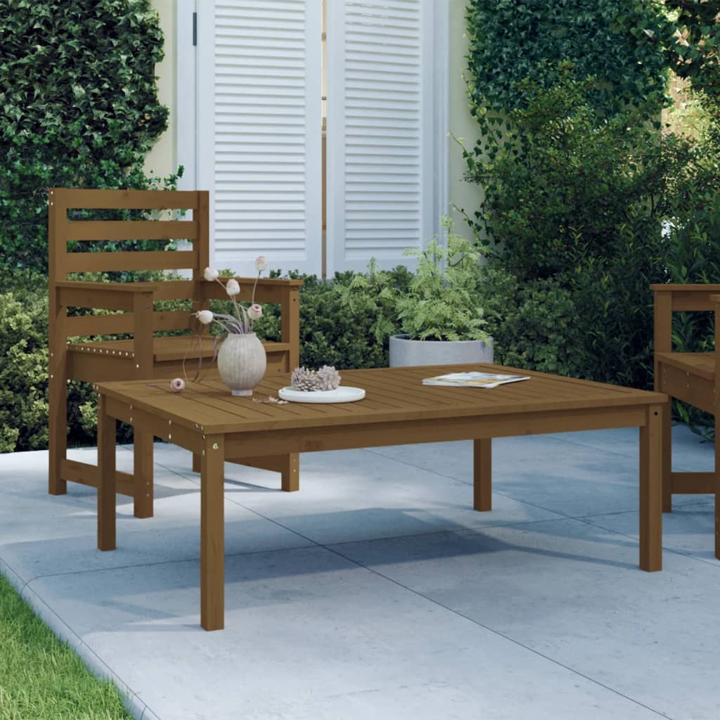 Tavolo Da Giardino Nero 82,5X82,5X45 Cm Legno Massello Di Pino
