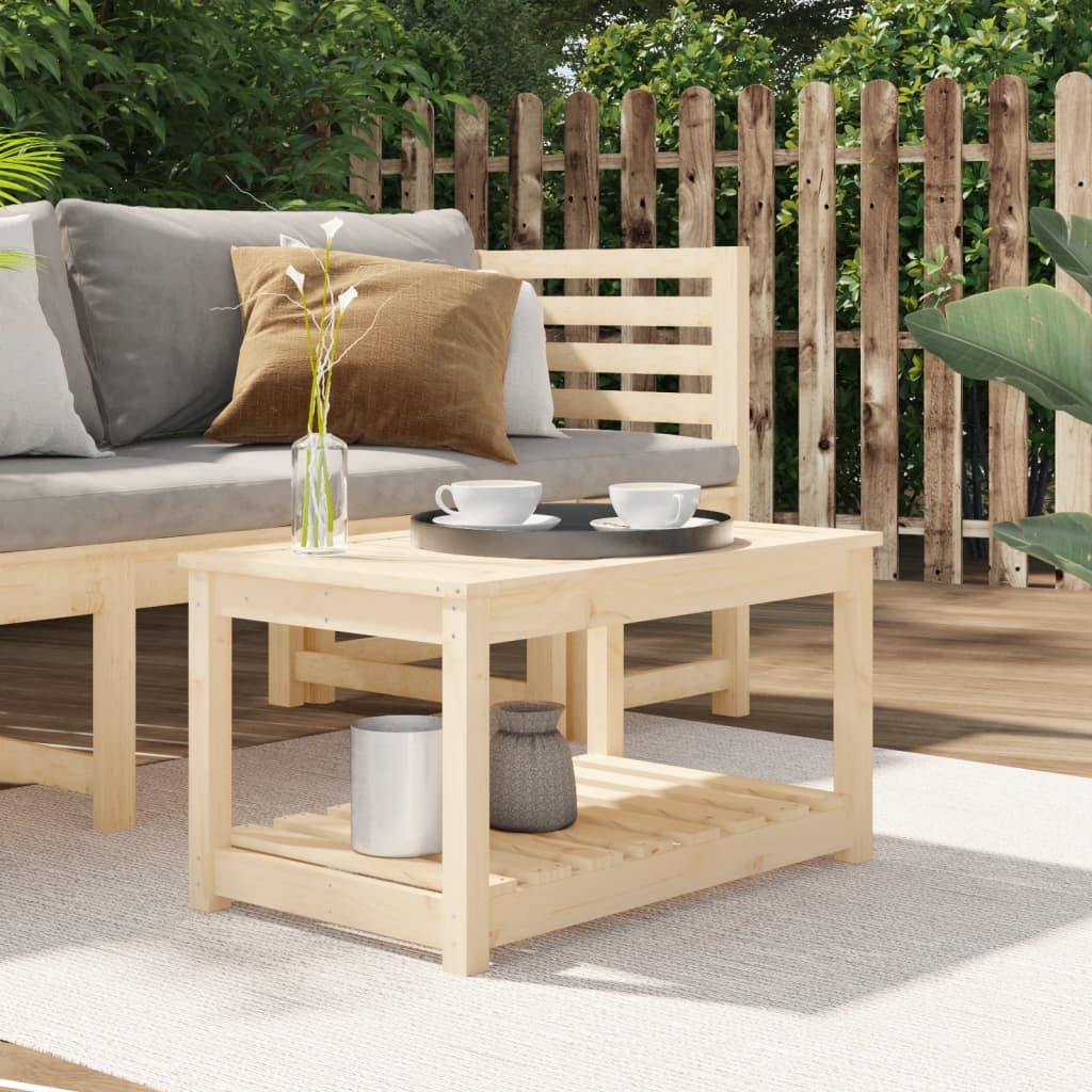 Tavolo Da Giardino 82,5X50,5X45 Cm In Legno Massello Di Pino