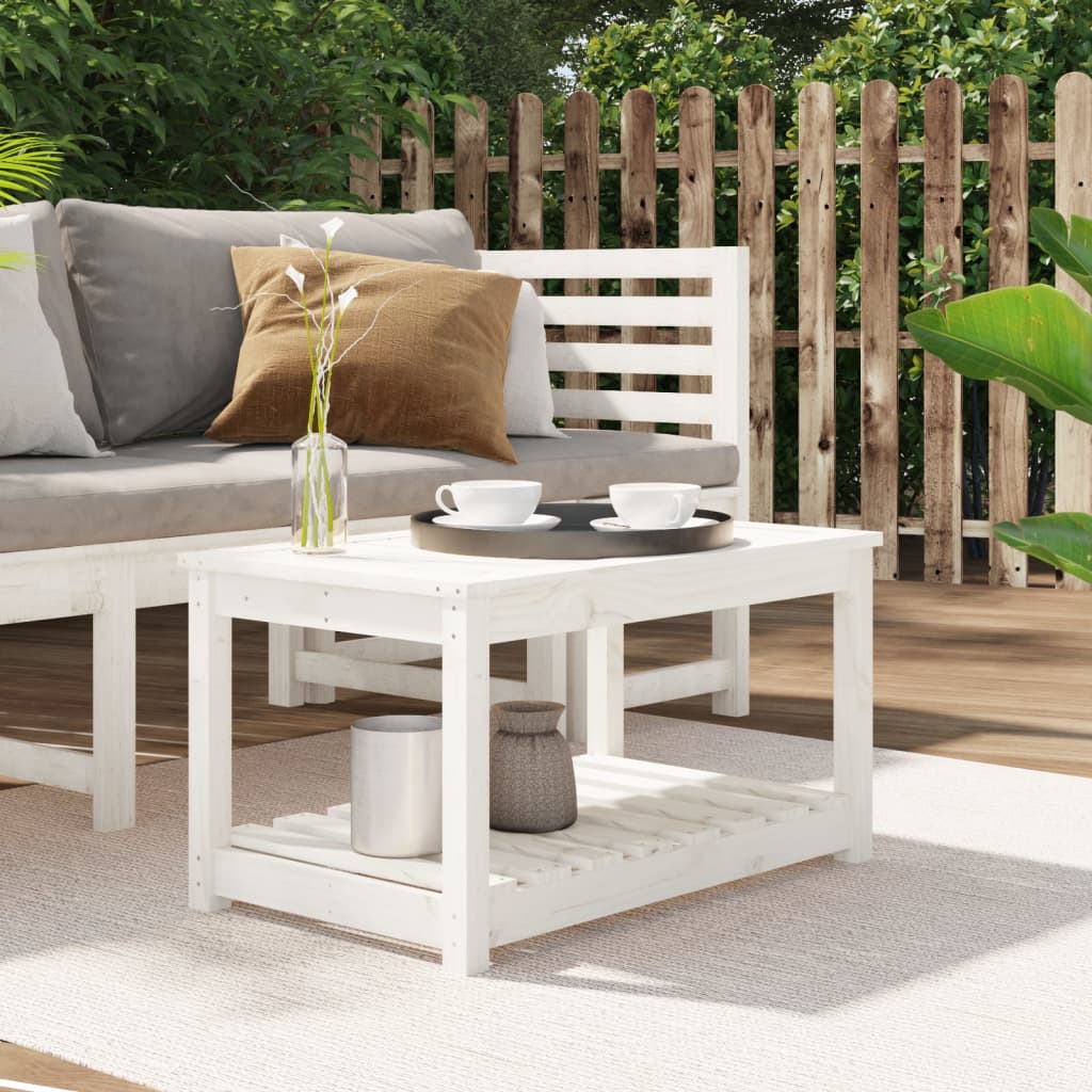 Tavolo Da Giardino 82,5X50,5X45 Cm In Legno Massello Di Pino