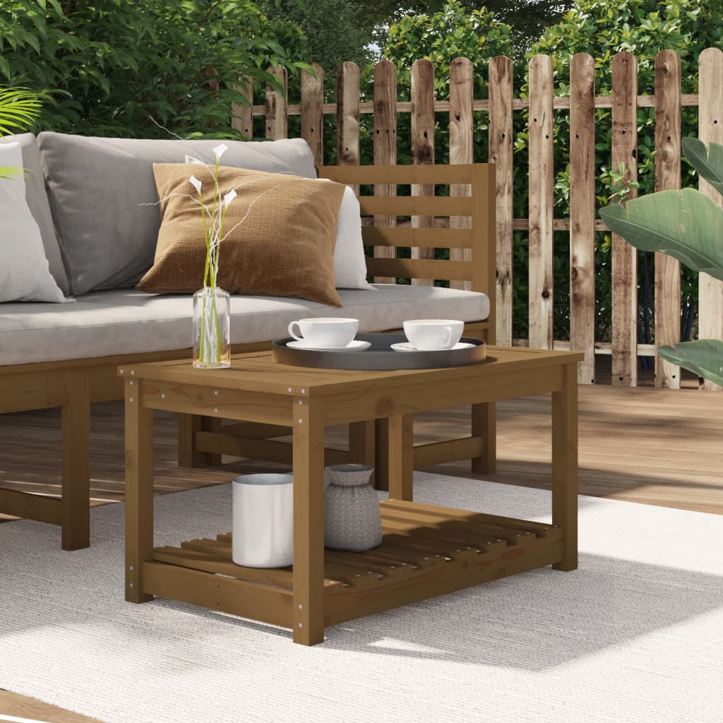 Tavolo Da Giardino 82,5X50,5X45 Cm In Legno Massello Di Pino