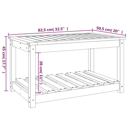 Tavolo Da Giardino 82,5X50,5X45 Cm In Legno Massello Di Pino