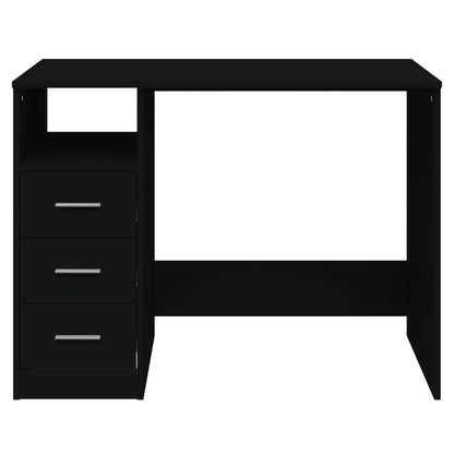 Scrivania Con Cassetti Nera 102X50X76 Cm In Legno Multistrato
