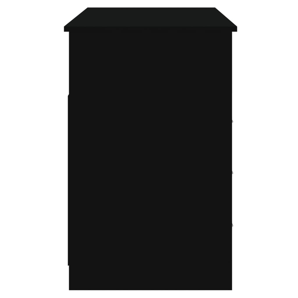 Scrivania Con Cassetti Nera 102X50X76 Cm In Legno Multistrato