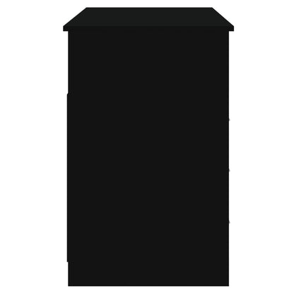 Scrivania Con Cassetti Nera 102X50X76 Cm In Legno Multistrato