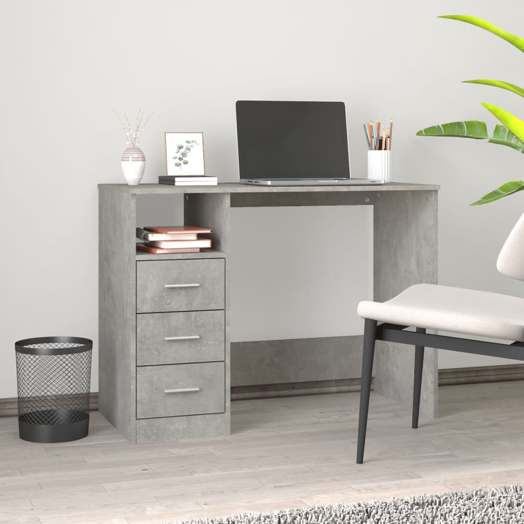 Scrivania Con Cassetti Nera 102X50X76 Cm In Legno Multistrato