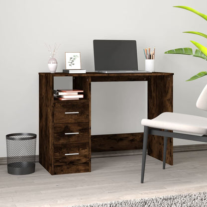Scrivania Con Cassetti Nera 102X50X76 Cm In Legno Multistrato