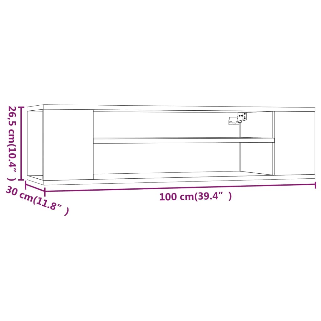 Pensile Porta Tv 100X30X26,5Cm Legno Multistrato