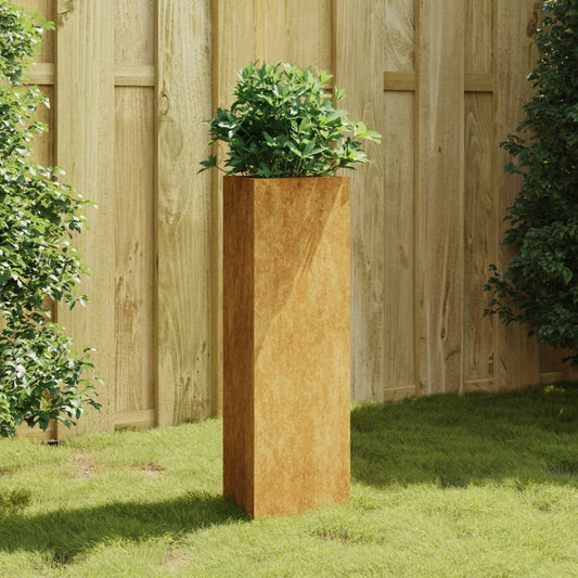 Fioriera Da Giardino 30X26X75 Cm In Acciaio Corten