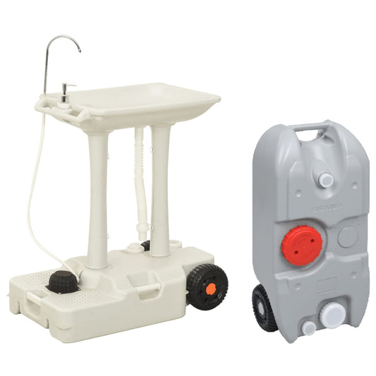 Set Supporto Lavamani Da Campeggio Portatile E Tanica D'acqua