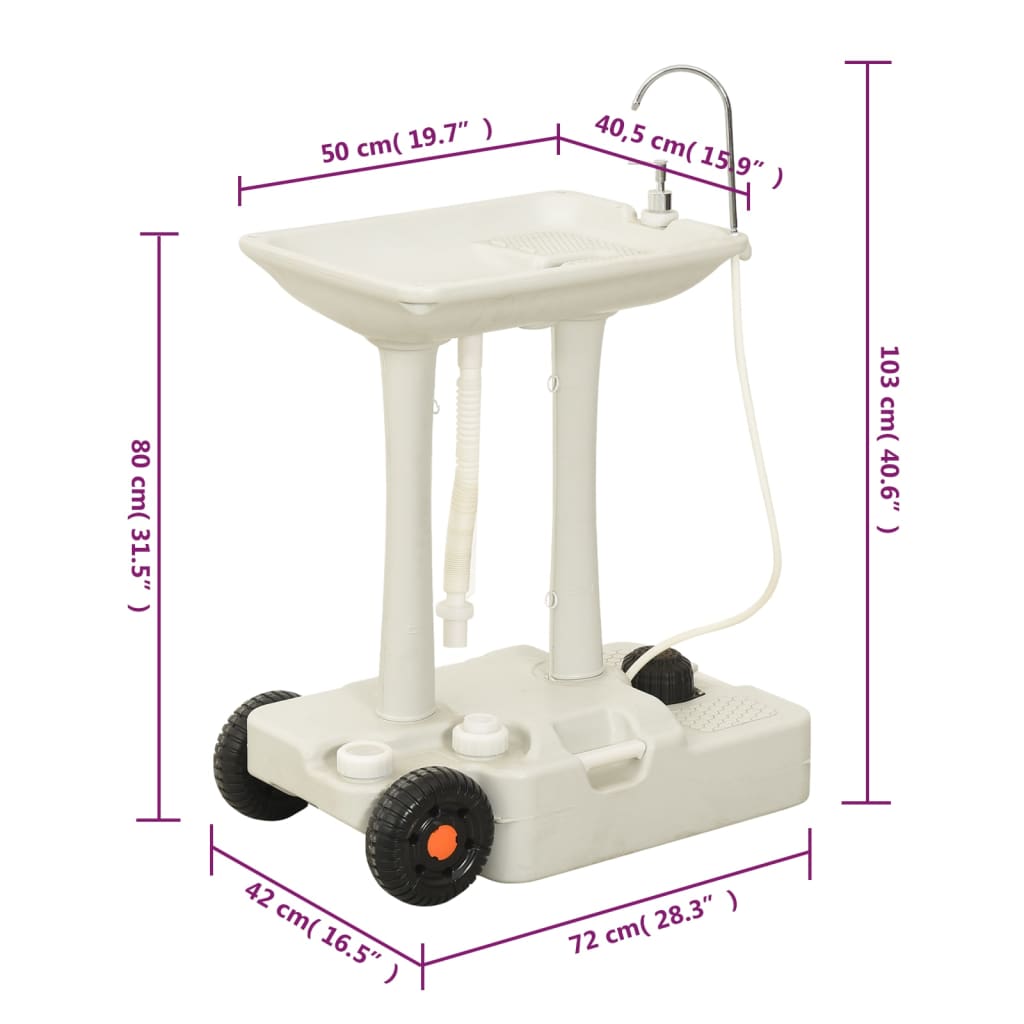 Set Supporto Lavamani Da Campeggio Portatile E Tanica D'acqua