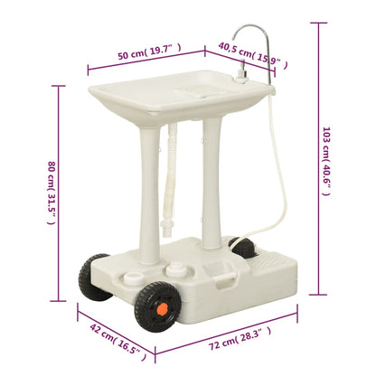 Set Supporto Lavamani Da Campeggio Portatile E Tanica D'acqua