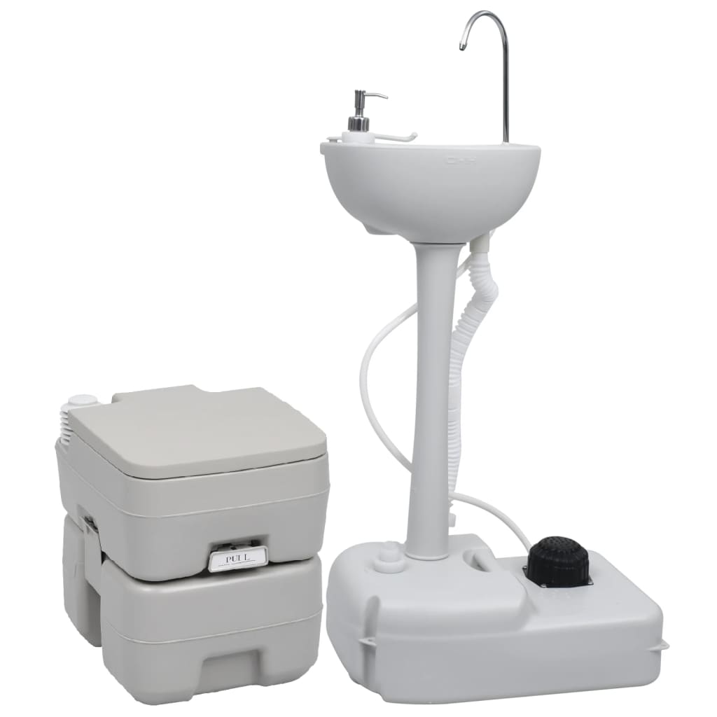 Set Toilette Da Campeggio Portatile E Supporto Lavamani