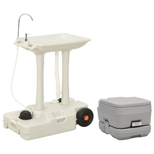 Set Toilette Da Campeggio Portatile E Supporto Lavamani