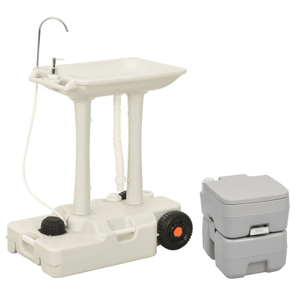 Set Toilette Da Campeggio Portatile E Supporto Lavamani