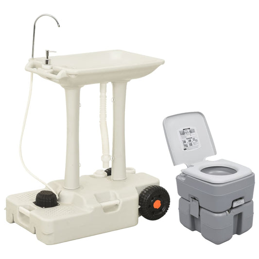 Set Toilette Da Campeggio Portatile E Supporto Lavamani