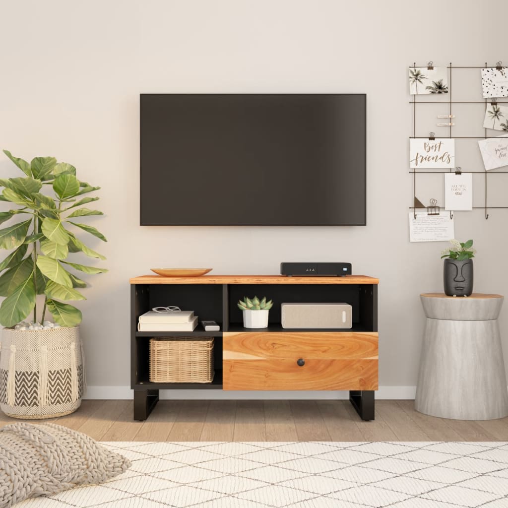 Mobile Tv 80X33X46Cm Legno Massello Recupero Legno Multistrato