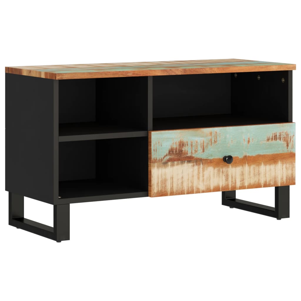 Mobile Tv 80X33X46Cm Legno Massello Recupero Legno Multistrato