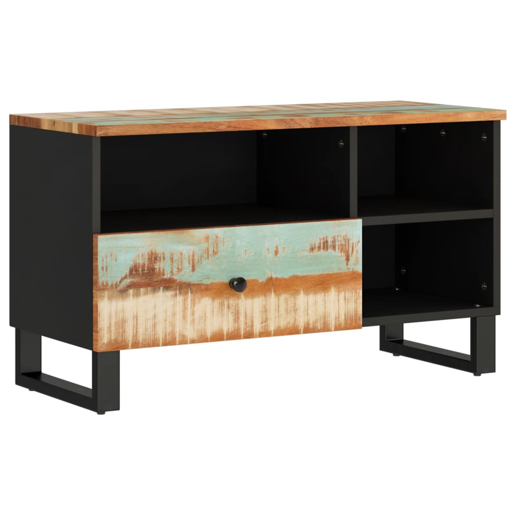 Mobile Tv 80X33X46Cm Legno Massello Recupero Legno Multistrato