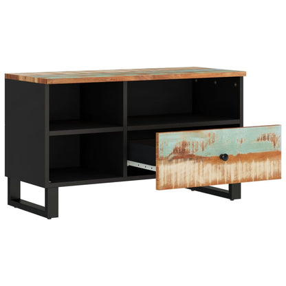 Mobile Tv 80X33X46Cm Legno Massello Recupero Legno Multistrato