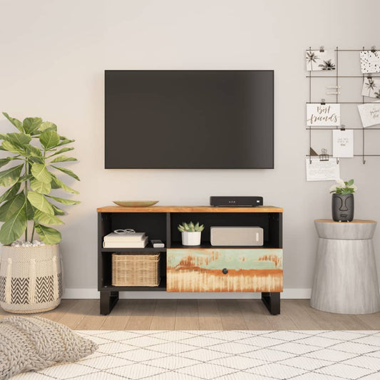 Mobile Tv 80X33X46Cm Legno Massello Recupero Legno Multistrato