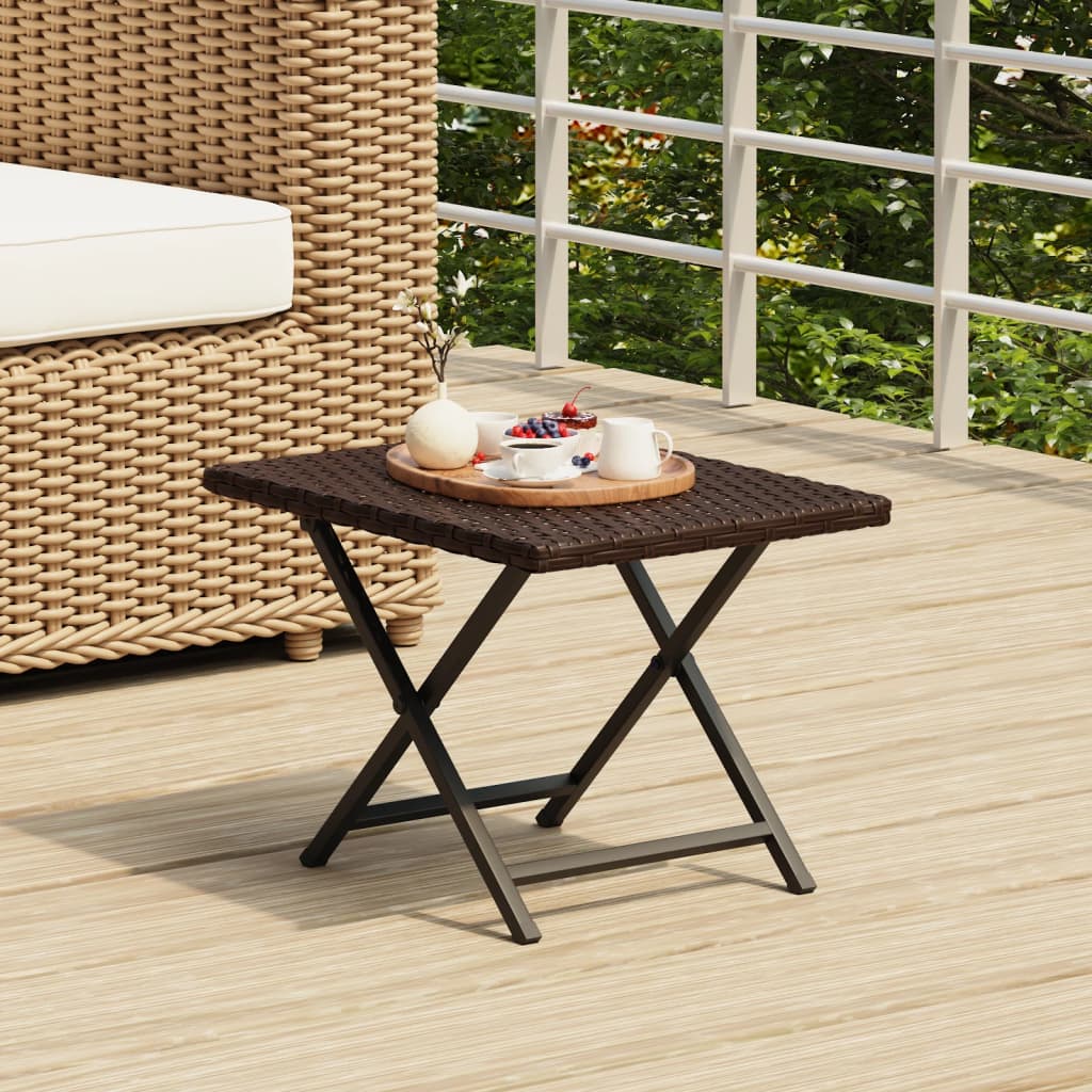 Tavolo Pieghevole 45X35X32 Cm In Polyrattan