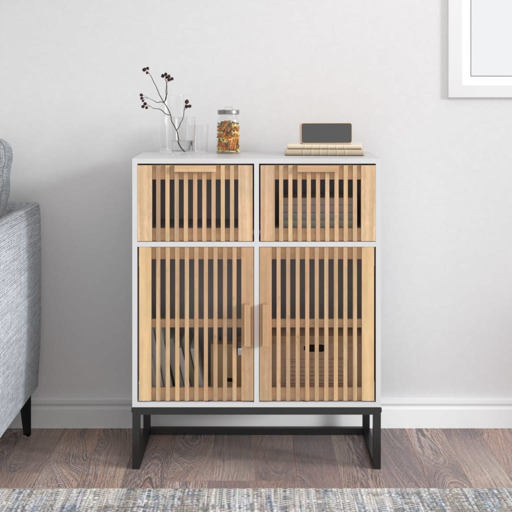 Credenza Nera 60X30X75 Cm In Legno Multistrato