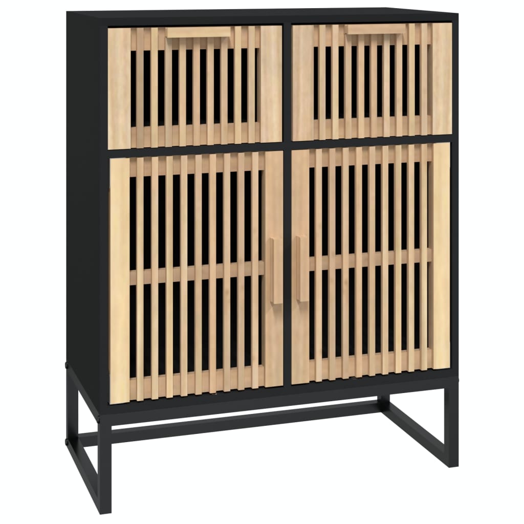 Credenza Nera 60X30X75 Cm In Legno Multistrato