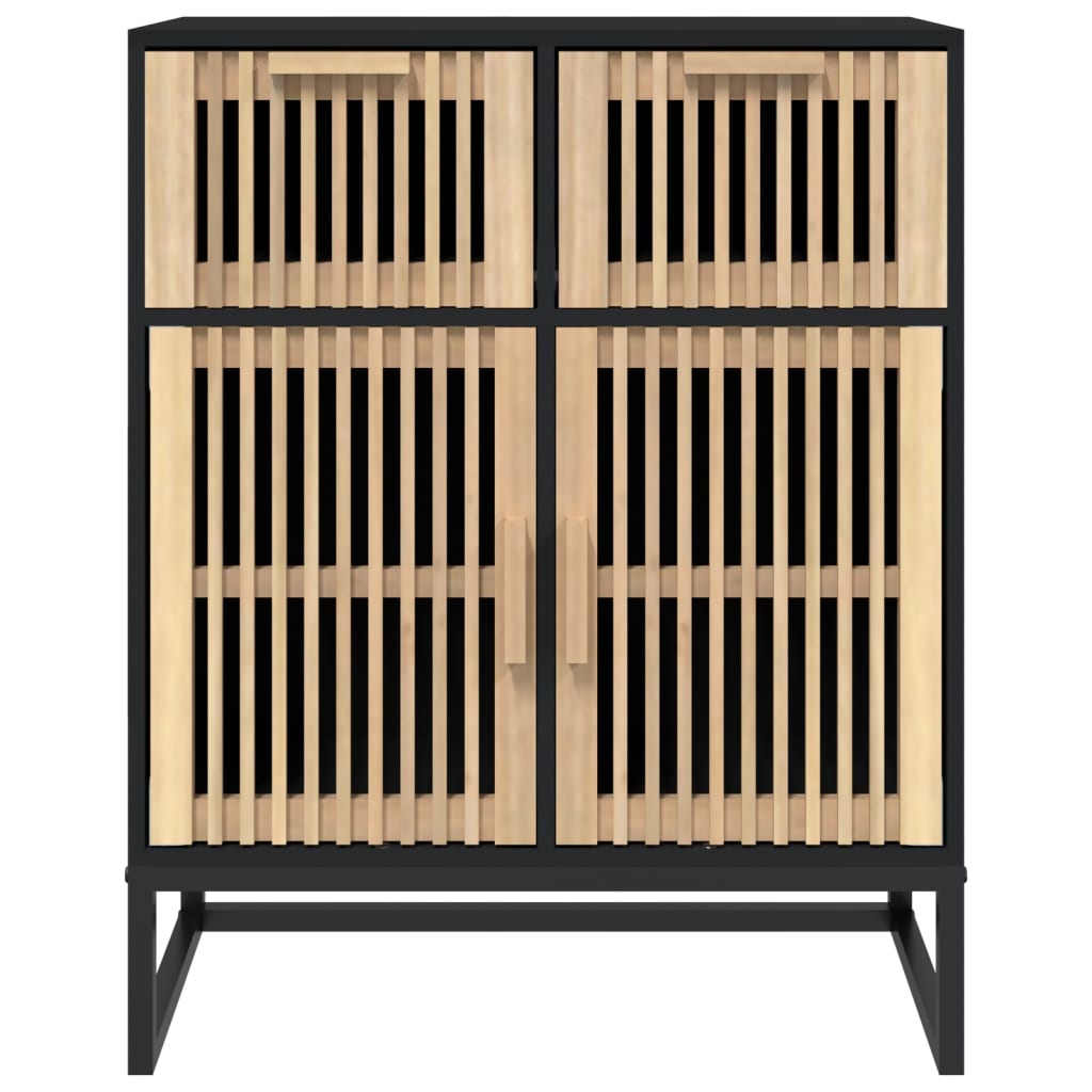 Credenza Nera 60X30X75 Cm In Legno Multistrato