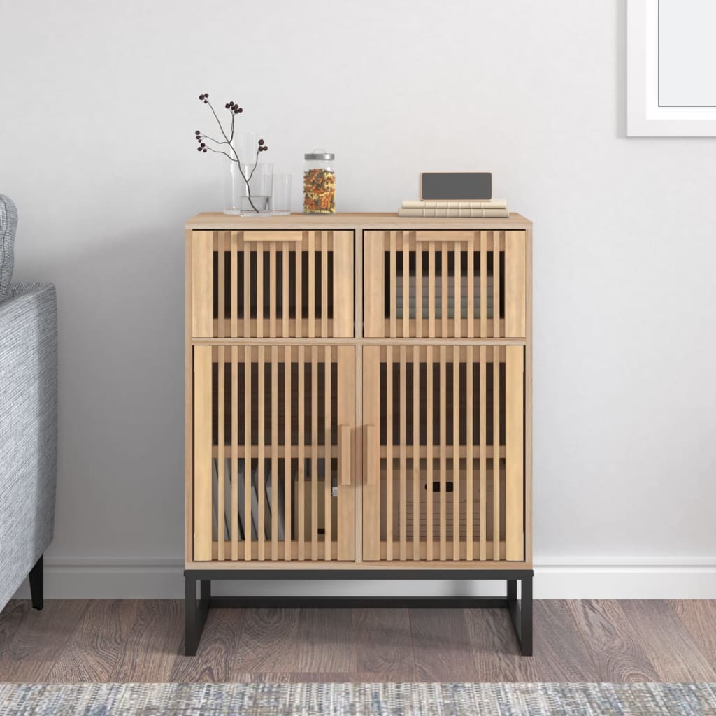 Credenza Nera 60X30X75 Cm In Legno Multistrato