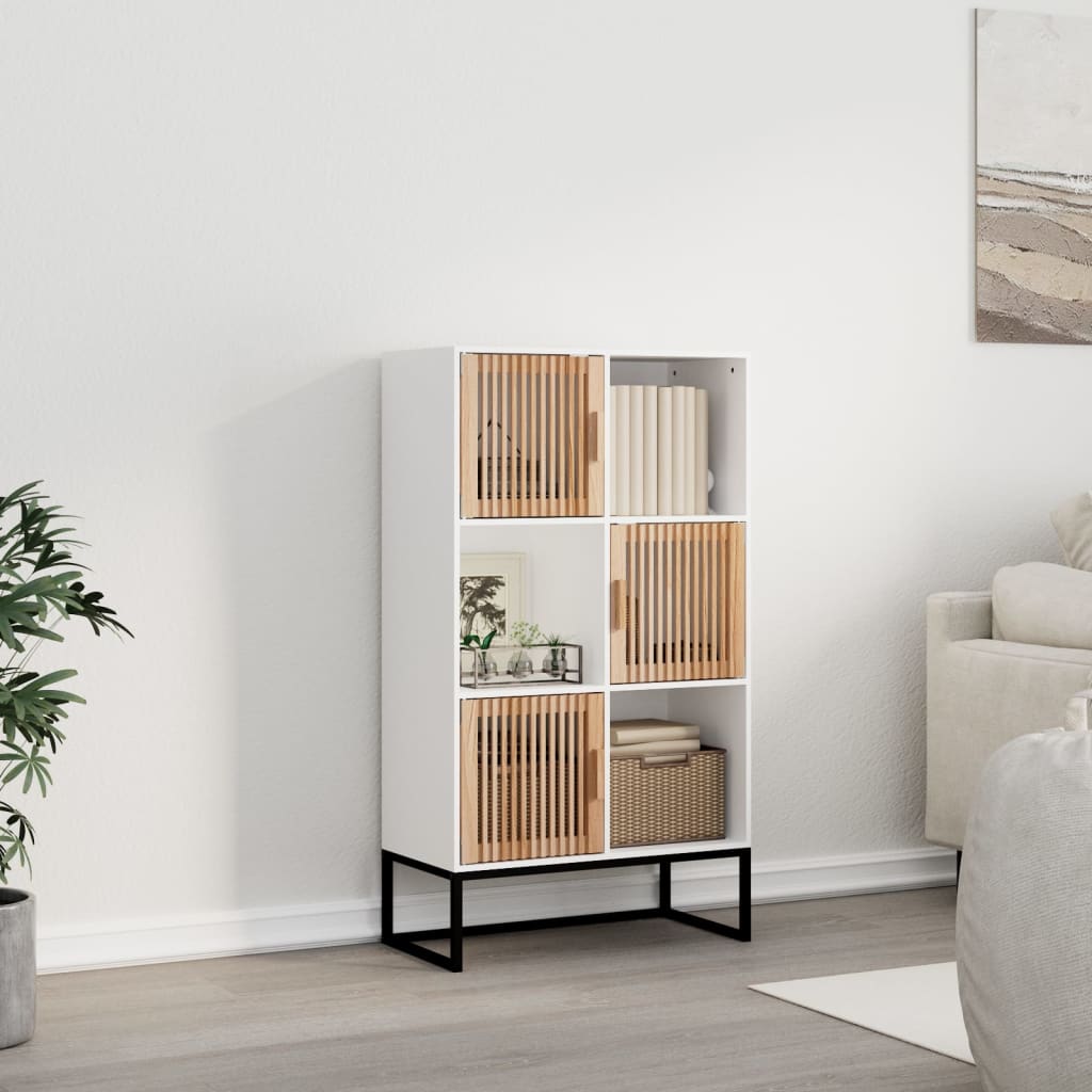 Credenza Nera 70X35X125 Cm In Legno Multistrato