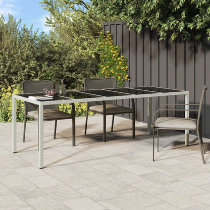 Tavolo Giardino 250X100X75Cm Vetro Temperato Polyrattan