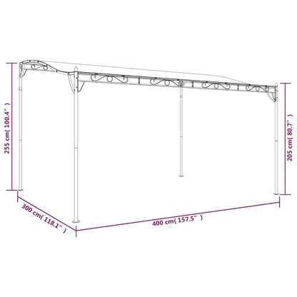 Tettoia 4X3 M 180 G/M² Tessuto E Acciaio