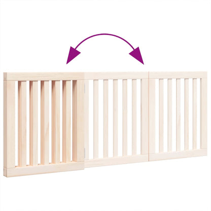 Cancello Per Cani Pieghevole 3 Pannelli 150 Cm Legno Di Pioppo