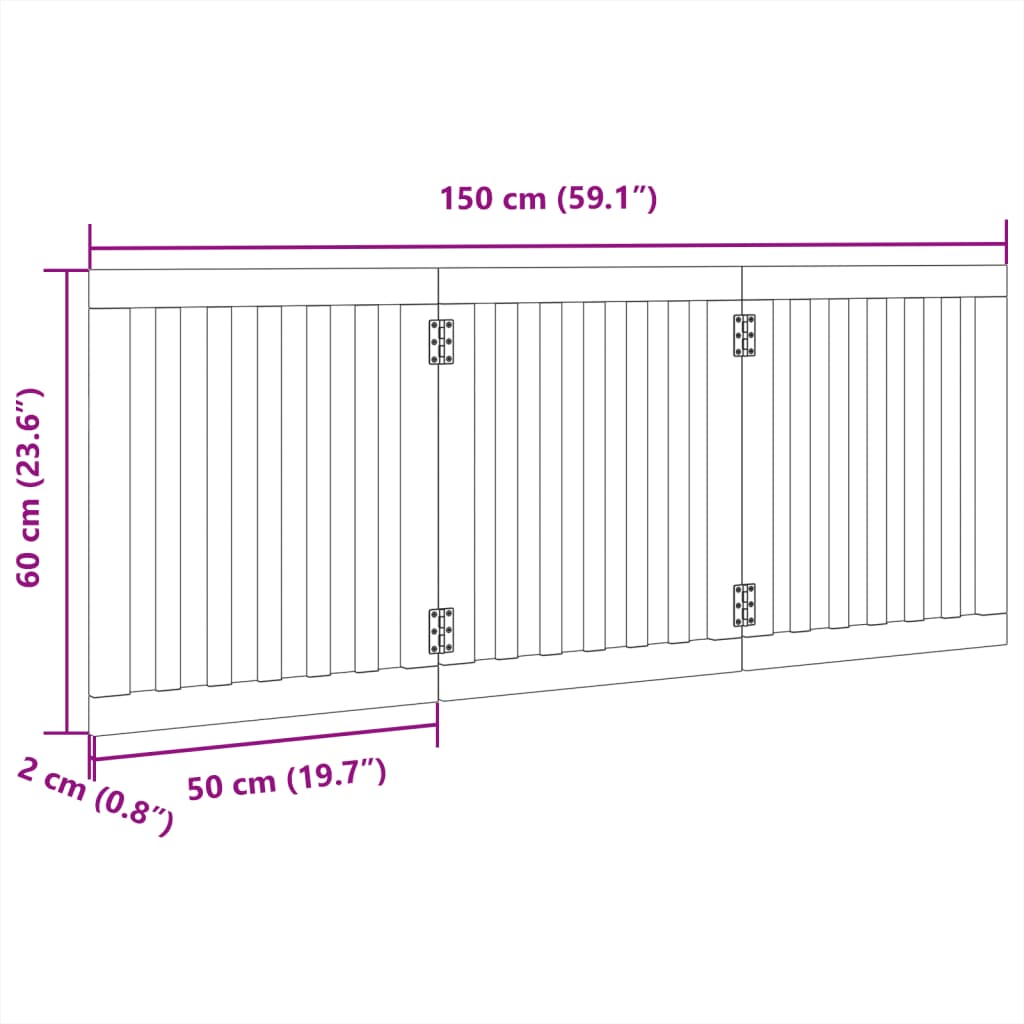 Cancello Per Cani Pieghevole 3 Pannelli 150 Cm Legno Di Pioppo