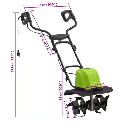 Fresa Da Giardino Elettrica Con 4 Lame 800 W Nero