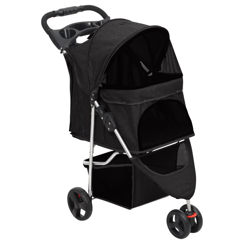Passeggino Per Cani Pieghevole 80X46X98Cm Tessuto Oxford