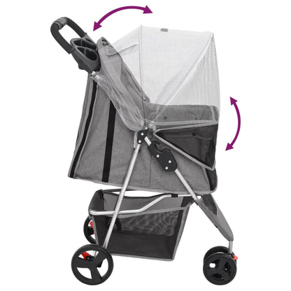 Passeggino Per Cani Pieghevole 80X46X98Cm Tessuto Oxford