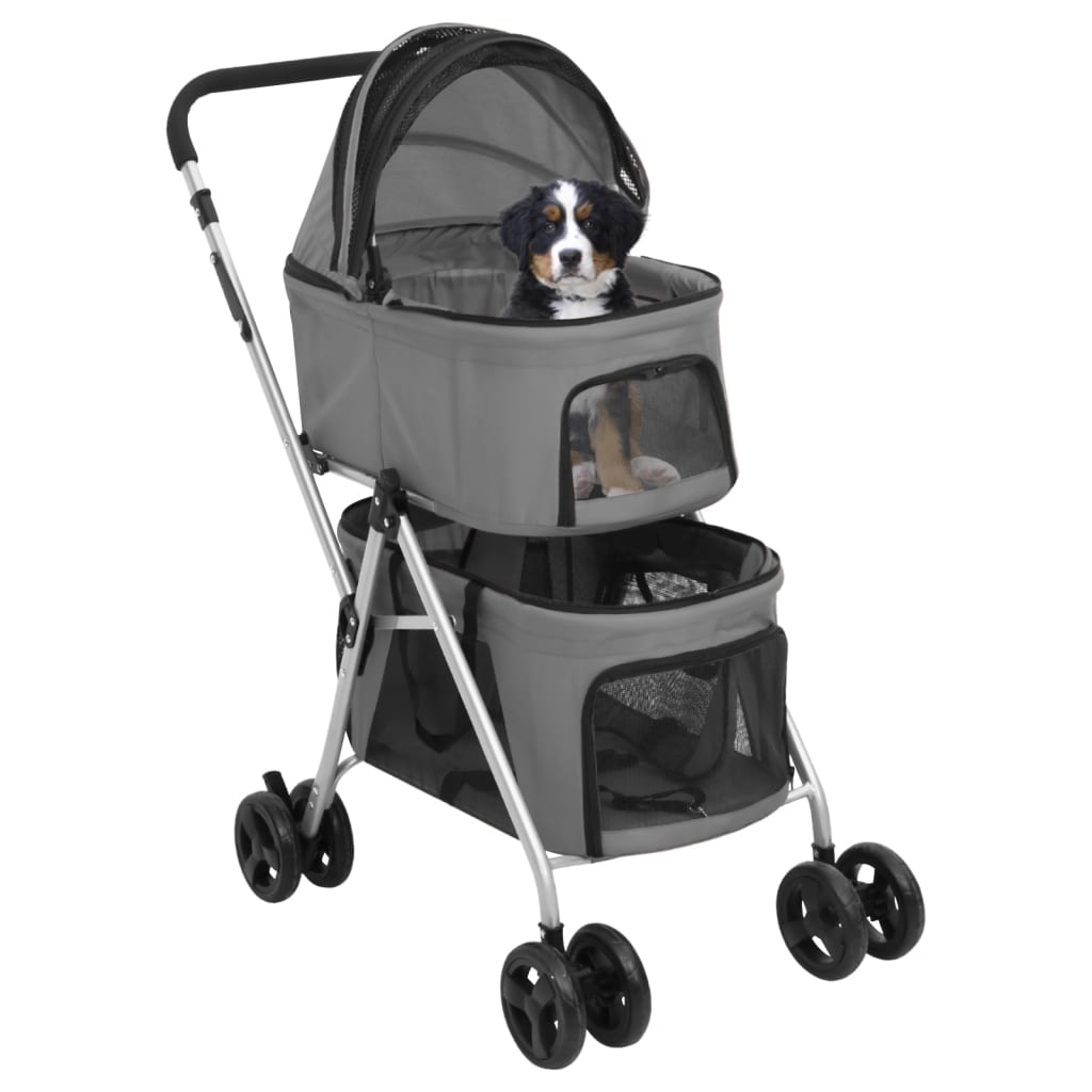 Passeggino Cani Pieghevole 2 Livelli 83X48X97Cm Tessuto