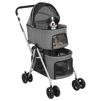 Passeggino Cani Pieghevole 2 Livelli 83X48X97Cm Tessuto