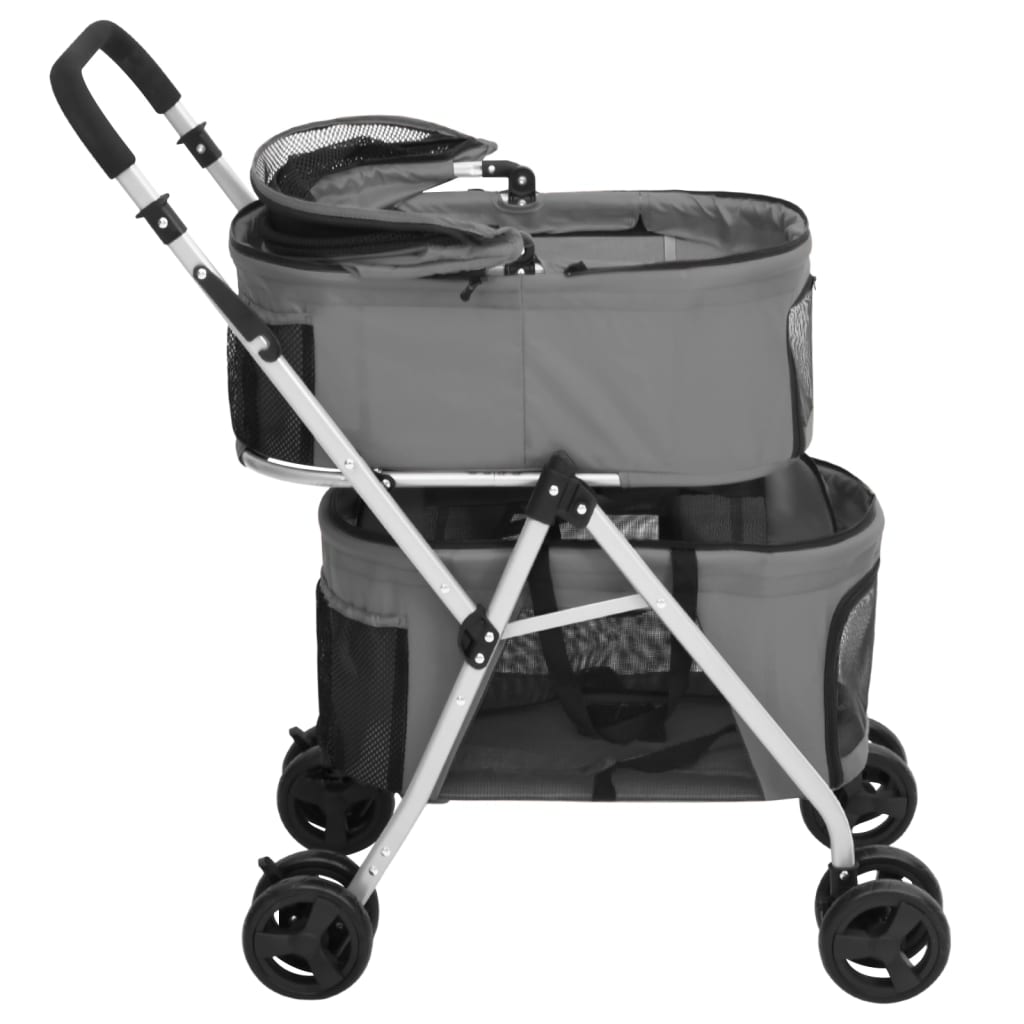 Passeggino Cani Pieghevole 2 Livelli 83X48X97Cm Tessuto