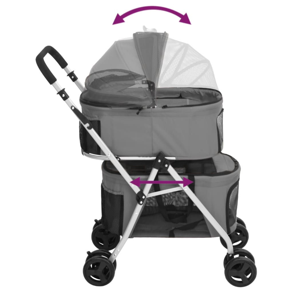 Passeggino Cani Pieghevole 2 Livelli 83X48X97Cm Tessuto