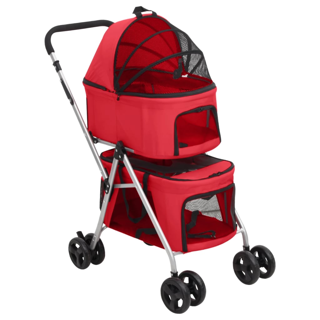 Passeggino Cani Pieghevole 2 Livelli 83X48X97Cm Tessuto