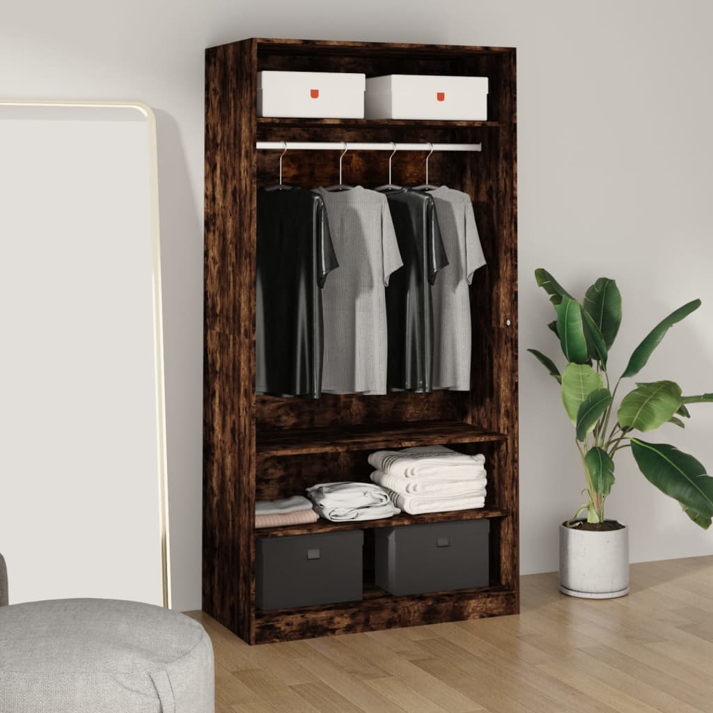 Armadio Con Cassetti Legno Multistrato Rovere Fumo
