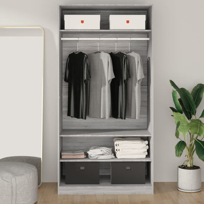 Armadio In Legno Multistrato Grigio Sonoma