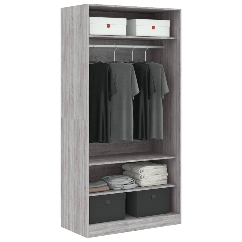 Armadio In Legno Multistrato Grigio Sonoma