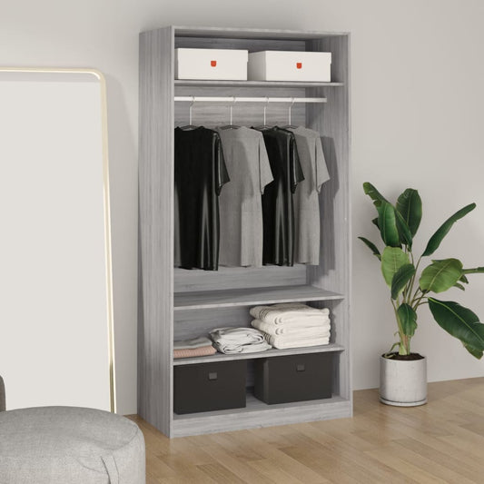 Armadio In Legno Multistrato Grigio Sonoma