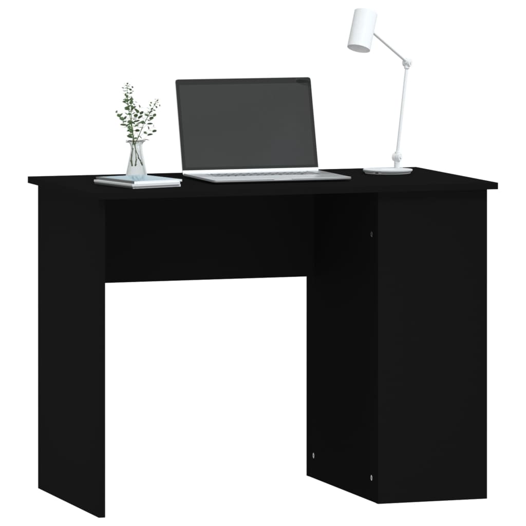 Scrivania Nera 100X55X75 Cm In Legno Multistrato