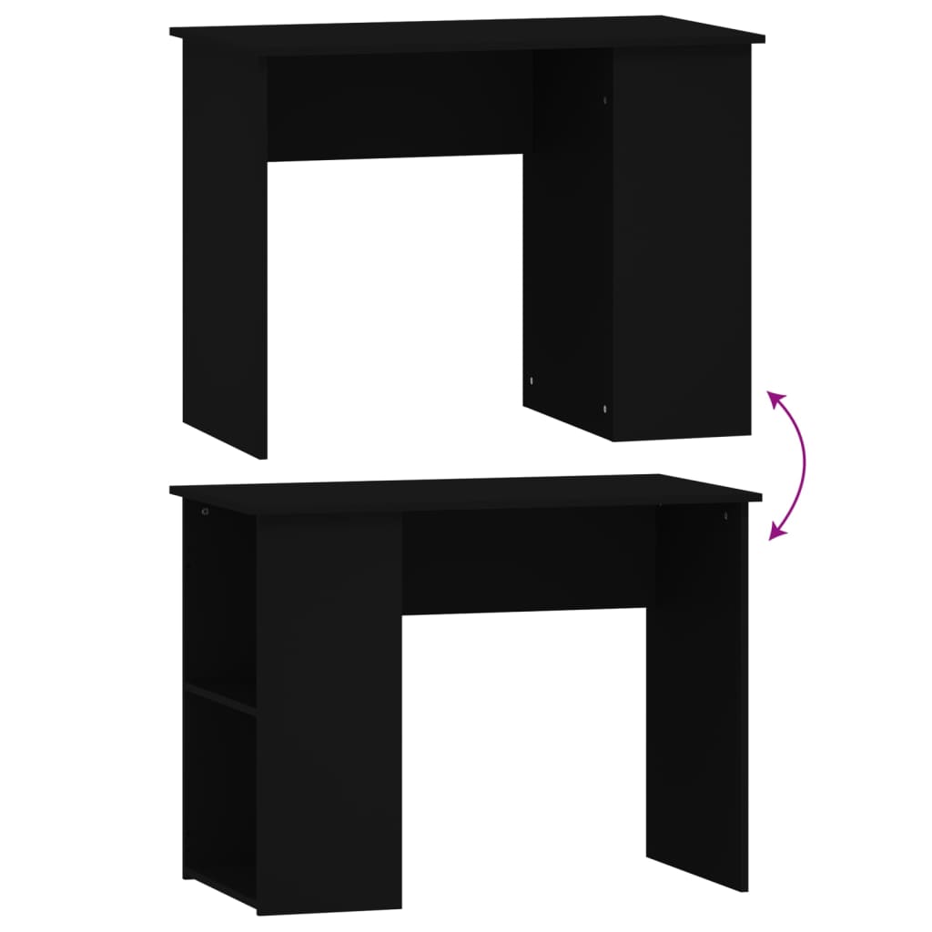Scrivania Nera 100X55X75 Cm In Legno Multistrato